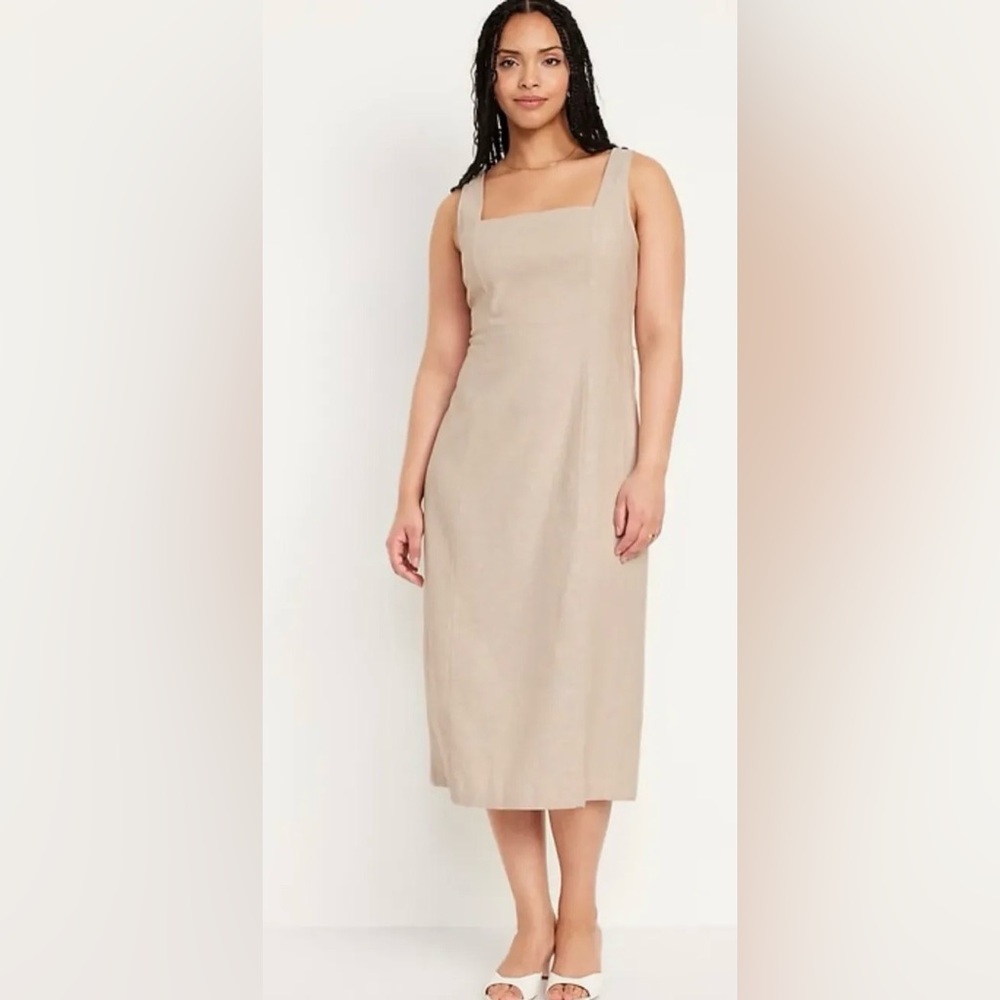 Old Navy Sleeveless Linen Blend Midi Dress